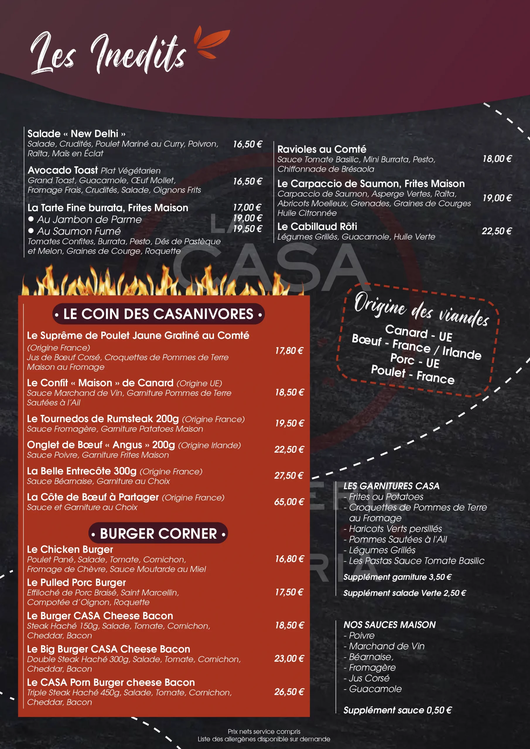 Formules Menu - La Casa